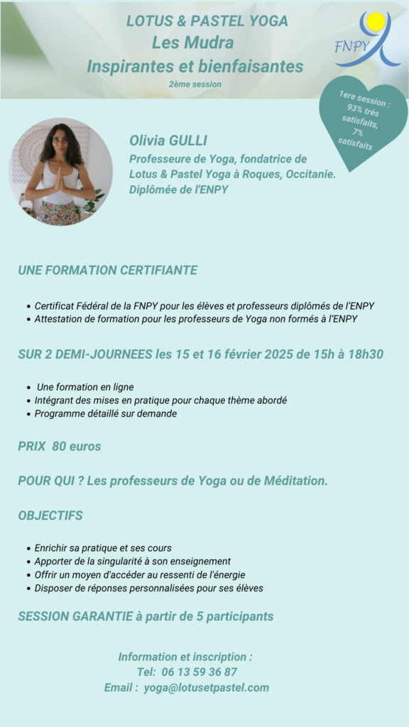 Formation sur les mudra des mains de 7 heures en ligne